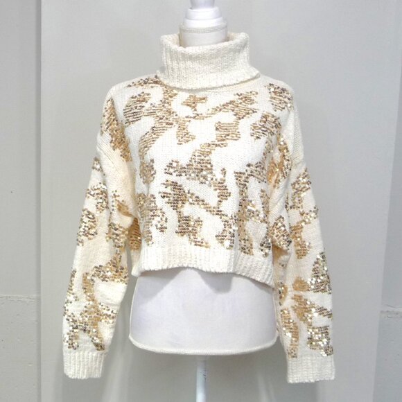 LAVISH SEQUIN SWEATER MEDIUM - Picture 1 of 9